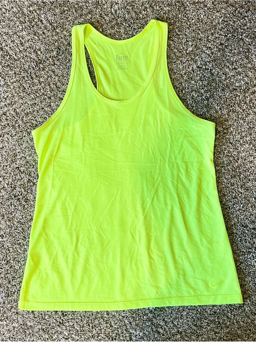 Nike Neon Green Sleeveless Dri-FIT Tank Top Size Womens L